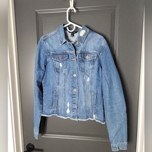 Long Tall Sally “Cropped” style Frayed Jean Jacket
